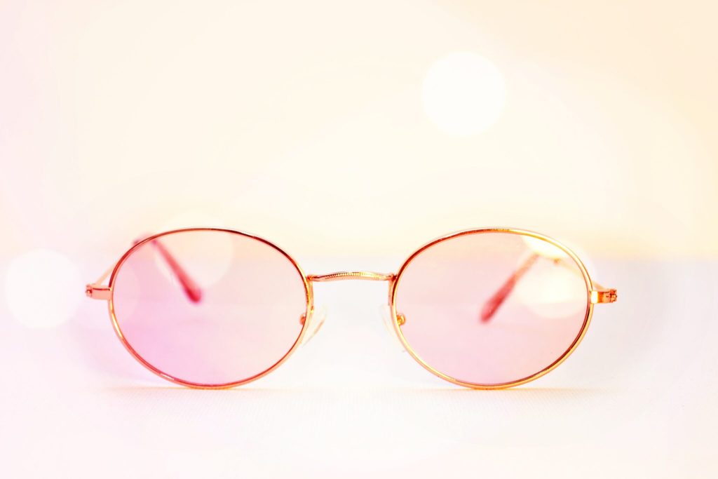 gold framed eyeglasses